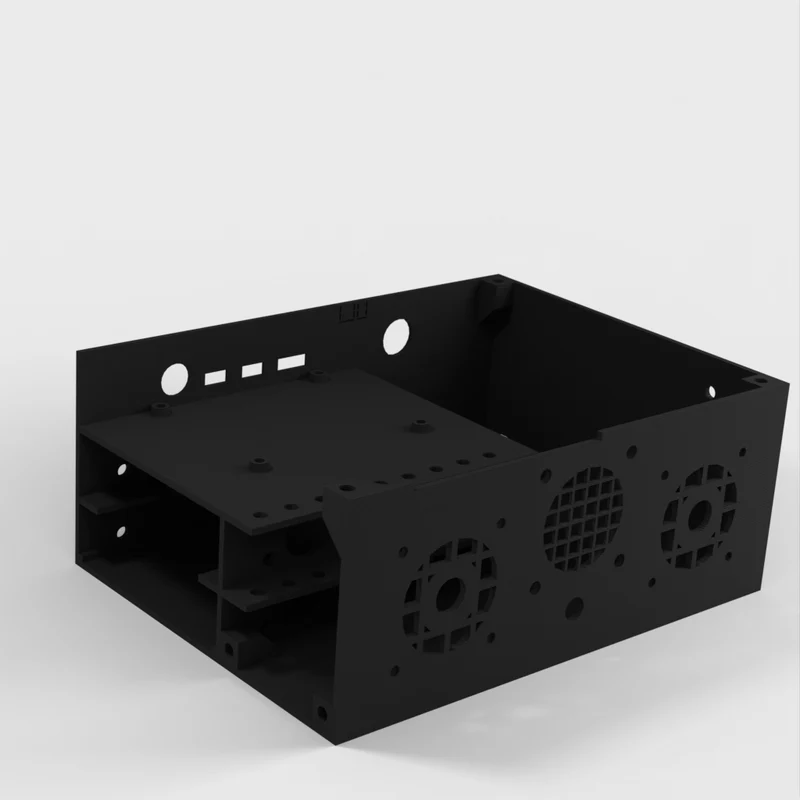 Boîtier de bureau pour Raspberry Pi 4B avec espace pour alimentation et disques SATA