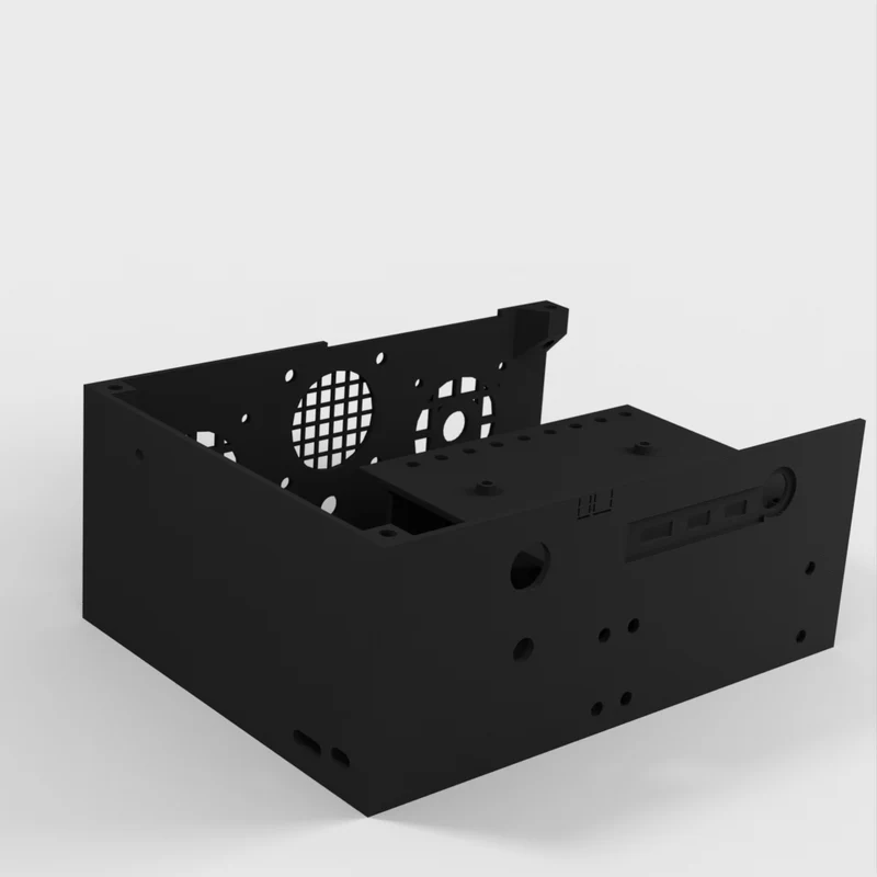 Boîtier de bureau pour Raspberry Pi 4B avec espace pour alimentation et disques SATA