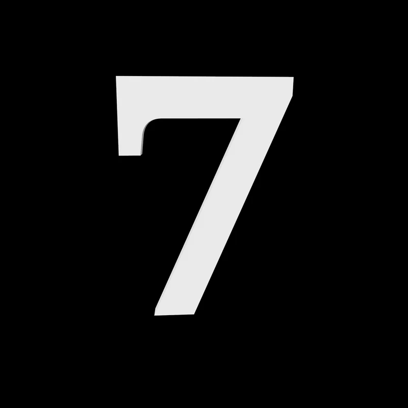 Numéro de maison 7 - Noto Serif - 170 mm de haut - 10 mm de profondeur