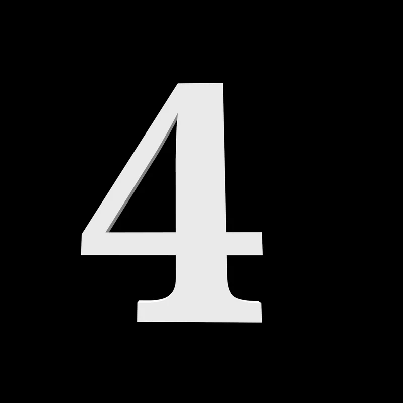 Numéro de maison 4 - Noto Serif - 170 mm de haut - 10 mm de profondeur