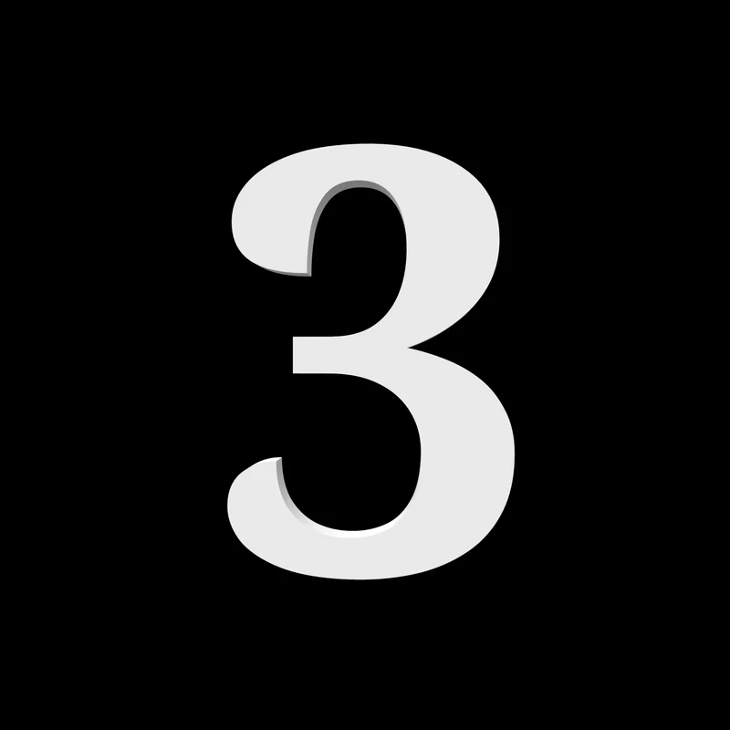 Numéro de maison 3 - Noto Serif - 170 mm de haut - 10 mm de profondeur