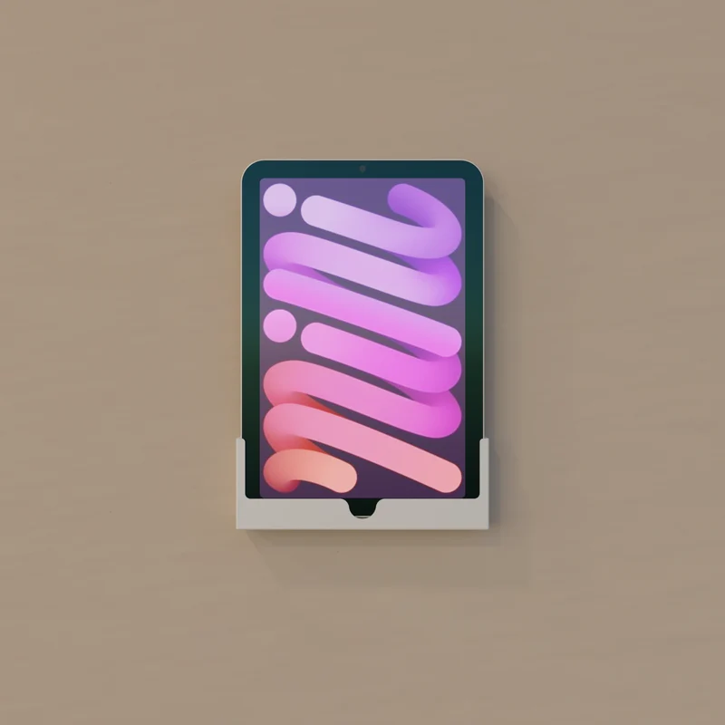 Support mural pour iPad Mini avec découpe pour câble de chargement (version épaisse)