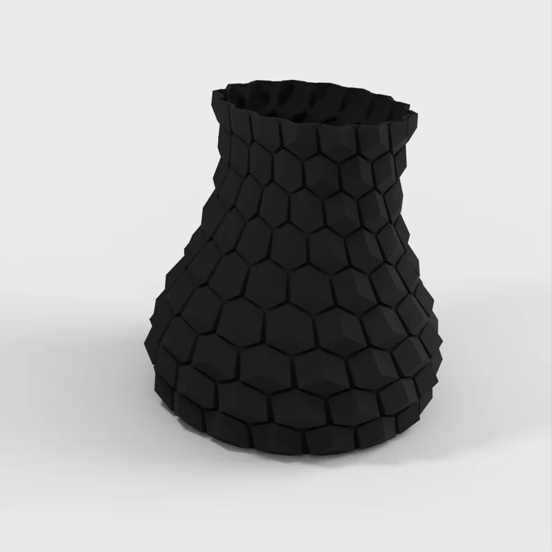 Vase galbé à motif hexagonal