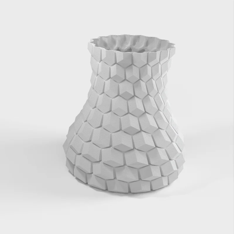 Vase galbé à motif hexagonal